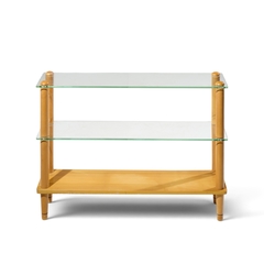 Gilbert Rohde Gilbert Rohde Style Mid Century Glass and Walnut Console Table - 4756269