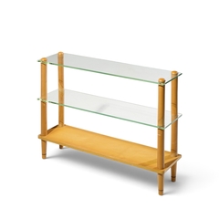 Gilbert Rohde Gilbert Rohde Style Mid Century Glass and Walnut Console Table - 4756322