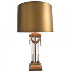 Gilbert Rohde MODERNIST NEOCLASSICAL ART DECO GLASS ROD AND BRASS LAMP BY GILBERT ROHDE - 3317442