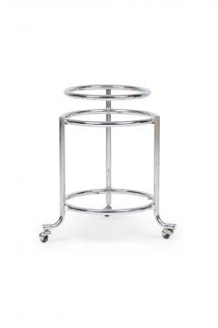Gilbert Rohde Pair of Chrome 3 Tier Rolling Swivel Side Table Attributed to Gilbert Rohde - 4657030