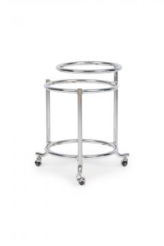 Gilbert Rohde Pair of Chrome 3 Tier Rolling Swivel Side Table Attributed to Gilbert Rohde - 4657031