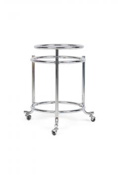 Gilbert Rohde Pair of Chrome 3 Tier Rolling Swivel Side Table Attributed to Gilbert Rohde - 4657033