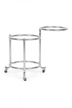 Gilbert Rohde Pair of Chrome 3 Tier Rolling Swivel Side Table Attributed to Gilbert Rohde - 4657034