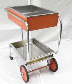 Gilbert Rohde Rolling Chrome Bar Cart Gilbert Rohde for Troy Sunshade Art Deco circa 1933 - 731434