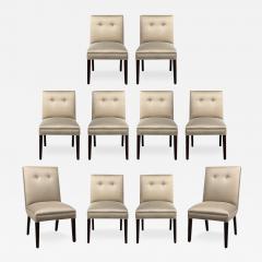 Gilbert Rohde Set of 10 Art Deco Saber Leg Walnut Dining Chairs by Gilbert Rohde - 3979015