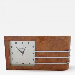 Gilbert Rohde Streamline Burl Wood Clock by Gilbert Rohde - 1069051