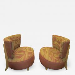 Gilbert Rohde Whimsical Pair of Gilbert Rohde Style 1940s Slipper Chairs Mid Century Modern - 1810211