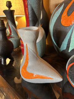 Gilbert Valentin Ceramic Vase by Gilbert Valentin Les Archanges Vallauris France 1950s - 4634922