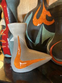 Gilbert Valentin Ceramic Vase by Gilbert Valentin Les Archanges Vallauris France 1950s - 4634923