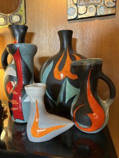 Gilbert Valentin Ceramic Vase by Gilbert Valentin Les Archanges Vallauris France 1950s - 4634924