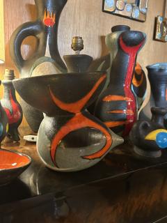 Gilbert Valentin Ceramic Vase by Gilbert Valentin Les Archanges Vallauris France 1950s - 4703209
