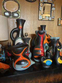 Gilbert Valentin Ceramic Vase by Gilbert Valentin Les Archanges Vallauris France 1950s - 4703210