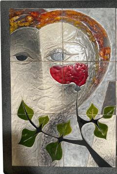 Gilbert Valentin Large decorative panel Gilbert Valentin Vallauris France circa 1960 - 4353829