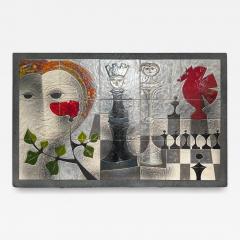 Gilbert Valentin Large decorative panel Gilbert Valentin Vallauris France circa 1960 - 4353929