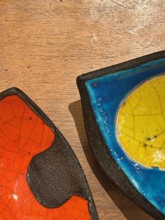 Gilbert Valentin Pair of ceramic decorative Vide Poche by Gilbert Valentin France Circa 1960s - 4539531