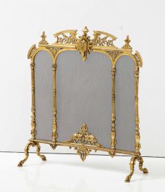 Gild Brass French Rococo Revival Fire Screen 1900 France - 2937066