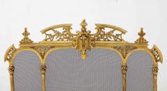Gild Brass French Rococo Revival Fire Screen 1900 France - 2937069