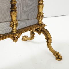 Gild Brass French Rococo Revival Fire Screen 1900 France - 2937072