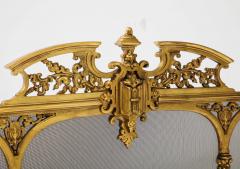 Gild Brass French Rococo Revival Fire Screen 1900 France - 2937074