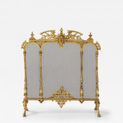 Gild Brass French Rococo Revival Fire Screen 1900 France - 2942529