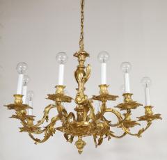 Gilded Bronze 10 Arm Regency Style Chandelier From Spain - 4293344