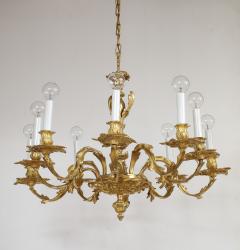 Gilded Bronze 10 Arm Regency Style Chandelier From Spain - 4293348