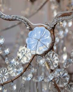 Gilded Italian Basket Chandelier with Crystal and Glass Drops c 1900 - 4431998