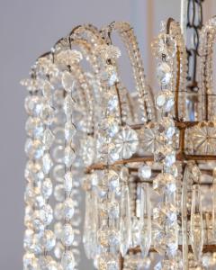 Gilded Italian Basket Chandelier with Crystal and Glass Drops c 1900 - 4432033