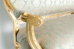 Gilded Wood Framed Victorian Style French Settee - 714181