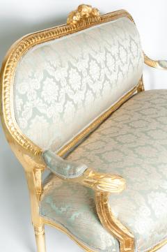 Gilded Wood Framed Victorian Style French Settee - 714185