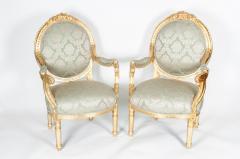 Gilded Wood French Pair of Victorian Style Chairs - 717014