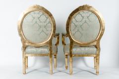 Gilded Wood French Pair of Victorian Style Chairs - 717019