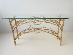 Gilded Wrought Iron Branch Console Table 1970s - 3853289