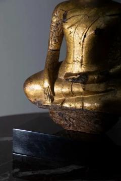 Gilded lacquered wood sculpture depicting Buddha Burma - 3690764