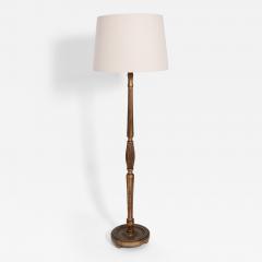 Gilded turned wood floor lamp 1930s  - 4540633