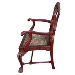 Giles Grendey 18c Style Giles Grendey Inspired Burton Ching Red Chinoiserie Arm Chairs - 4541861
