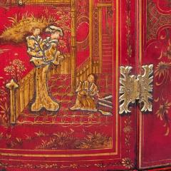 Giles Grendey 18th Century George II Scarlet Red Japanned Corner Cupboard Att Giles Grendey - 3123631