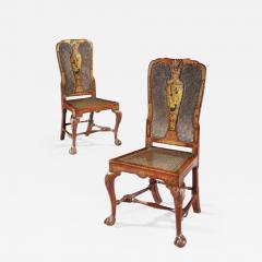 Giles Grendey Antique Rare English Asian Original Set of Six Red Laquer Chinoserie Chairs - 1192289