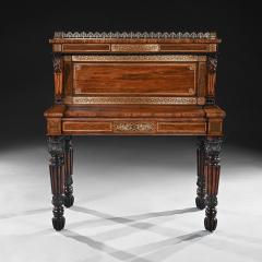 Gillows Oxford An Extremely Fine Rosewood and Brass Inlaid Writing Table - 3947022