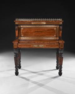 Gillows Oxford An Extremely Fine Rosewood and Brass Inlaid Writing Table - 3947023