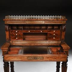 Gillows Oxford An Extremely Fine Rosewood and Brass Inlaid Writing Table - 3947024