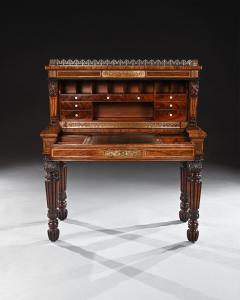 Gillows Oxford An Extremely Fine Rosewood and Brass Inlaid Writing Table - 3947025