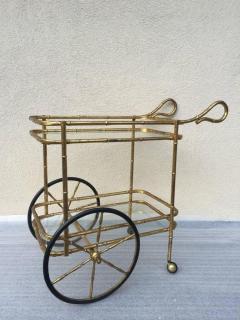 Gilt Bamboo Iron Rolling Bar Cart - 1367642