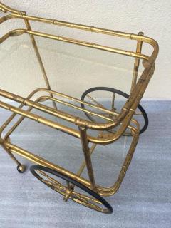 Gilt Bamboo Iron Rolling Bar Cart - 1367647