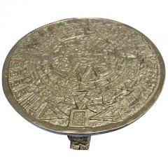 Gilt Bas Relief Aztec Calendar Coffee Table Cast Aluminium Mexican 1960s - 570666