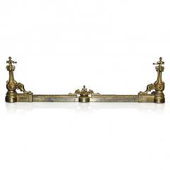 Gilt Brass Fireplace Fender in The Rococo Revival Louis XVI Style - 137569