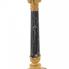 Gilt Bronze Black Marble Seven Light Candelabra Pair Table Lamp - 3534821
