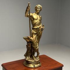 Gilt Bronze Figure of a Male Laborer Titled Le Travail After Antoine Bofill - 3402785