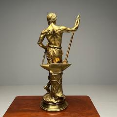 Gilt Bronze Figure of a Male Laborer Titled Le Travail After Antoine Bofill - 3402792