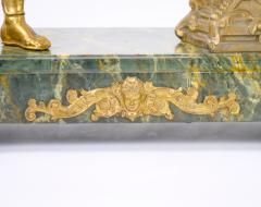 Gilt Bronze Footed Marble Base Mantel Clock Depicting Carthage Warrior - 3282838